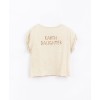 Greige t-shirt met franjes earth daughter - Flamé jersey t-shirt reed 